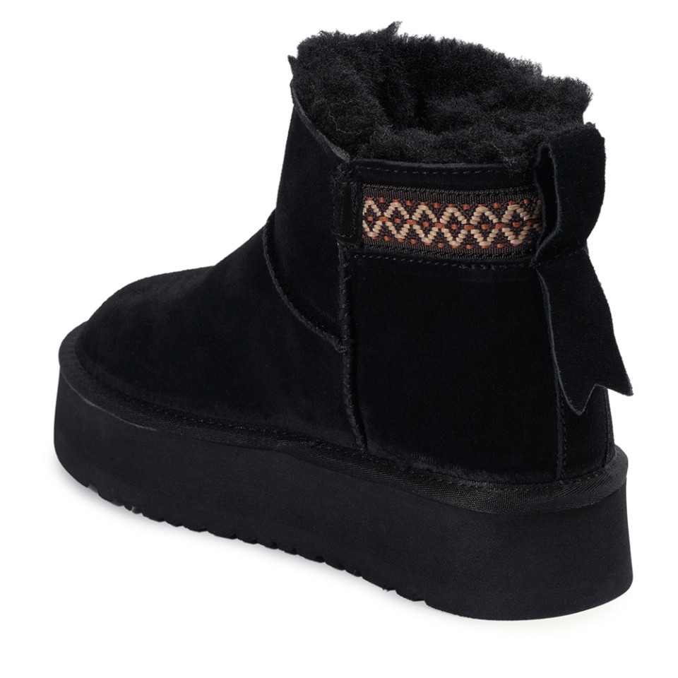 Zeytuk Siyah Casual Süet Deri Kadın Bot