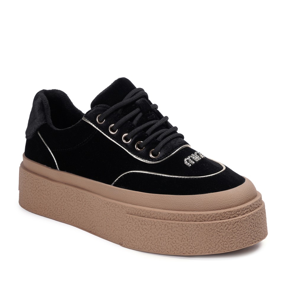 Zeytuk Siyah Casual Süet Kadın Ayakkabı