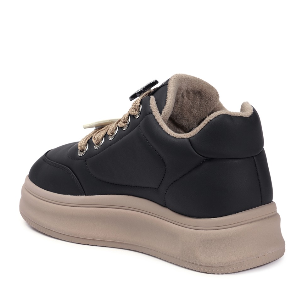 Zeytuk Siyah Casual Vegan Kadın Ayakkabı