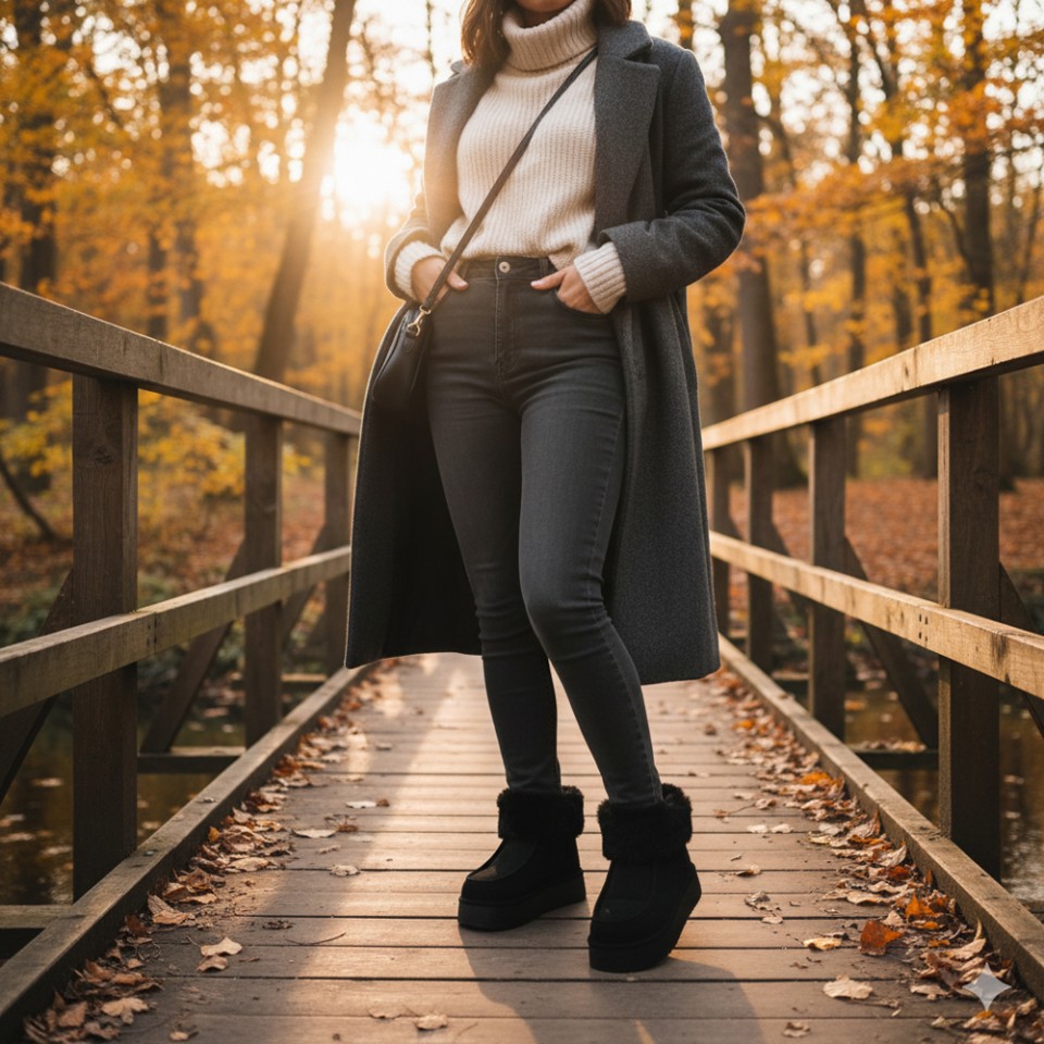 Zeytuk Siyah Casual Vegan Kadın Bot