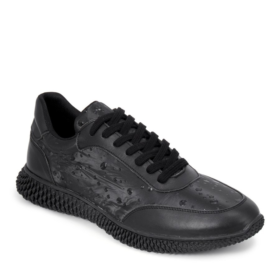 Zeytuk Siyah Deri Sneakers Erkek Ayakkabı