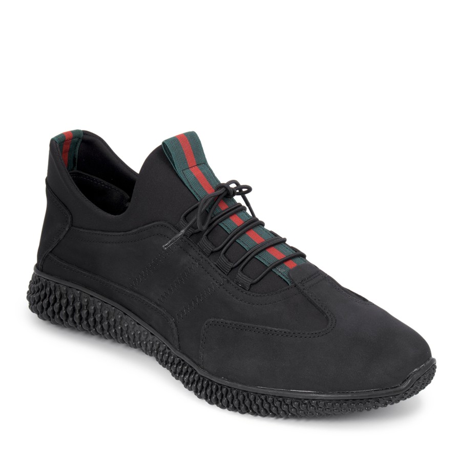 Zeytuk Siyah Deri Sneakers Erkek Ayakkabı