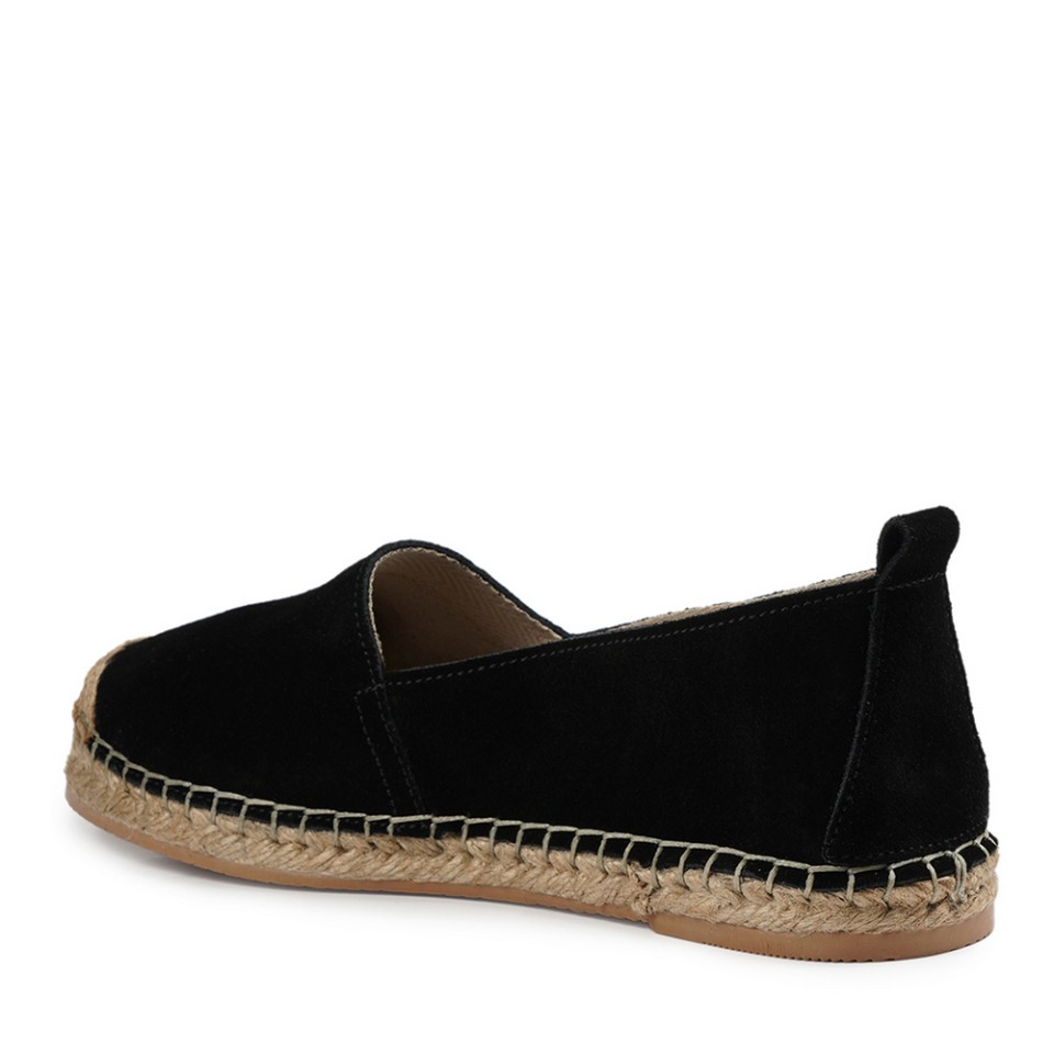 Zeytuk Siyah Espadril Süet Kadın Ayakkabı