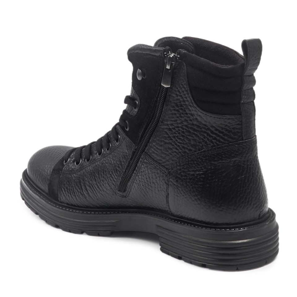 Zeytuk Siyah Hakiki Deri Casual Erkek Bot 