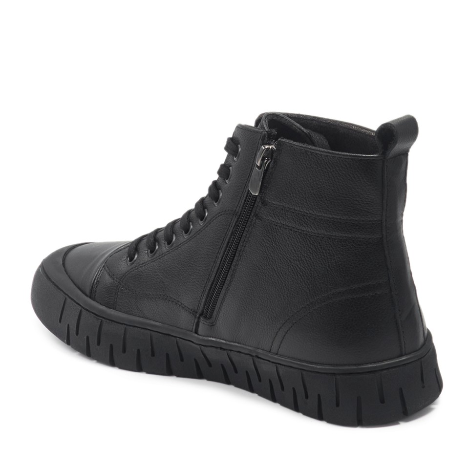 Zeytuk Siyah Hakiki Deri Casual Erkek Bot