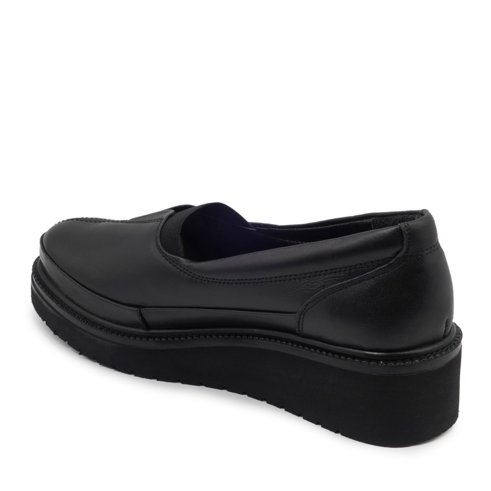 Zeytuk Siyah Hakiki Deri Casual Kadın Ayakkabı 