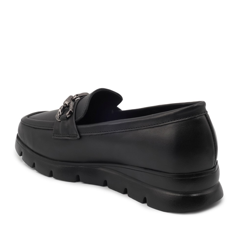 Zeytuk Siyah Hakiki Deri Casual Kadın Ayakkabı