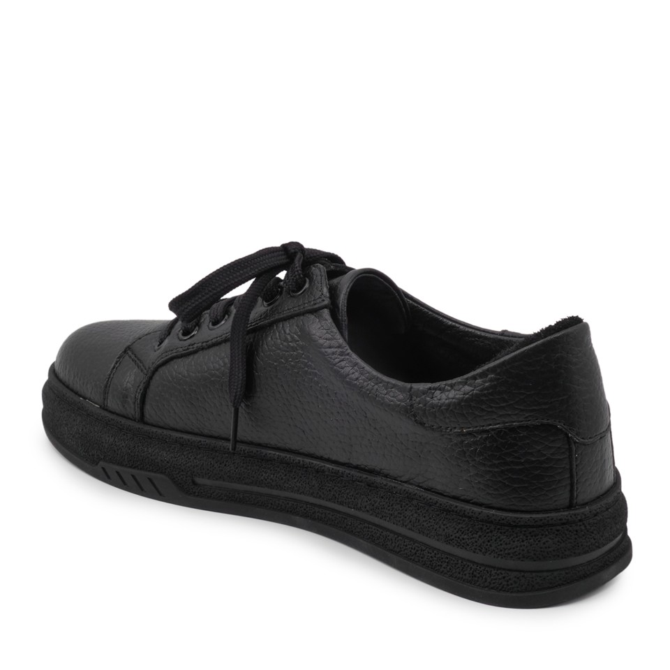 Zeytuk Siyah Hakiki Deri Casual Kadın Ayakkabı