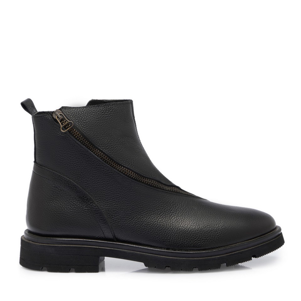 Zeytuk Siyah Hakiki Deri Erkek Bot