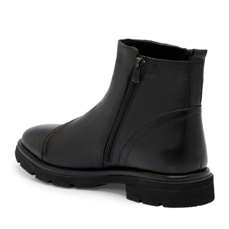 Zeytuk Siyah Hakiki Deri Erkek Bot