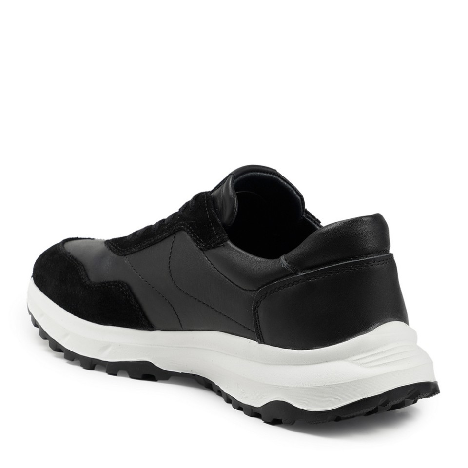 Zeytuk Siyah Hakiki Deri Erkek Sneakers  