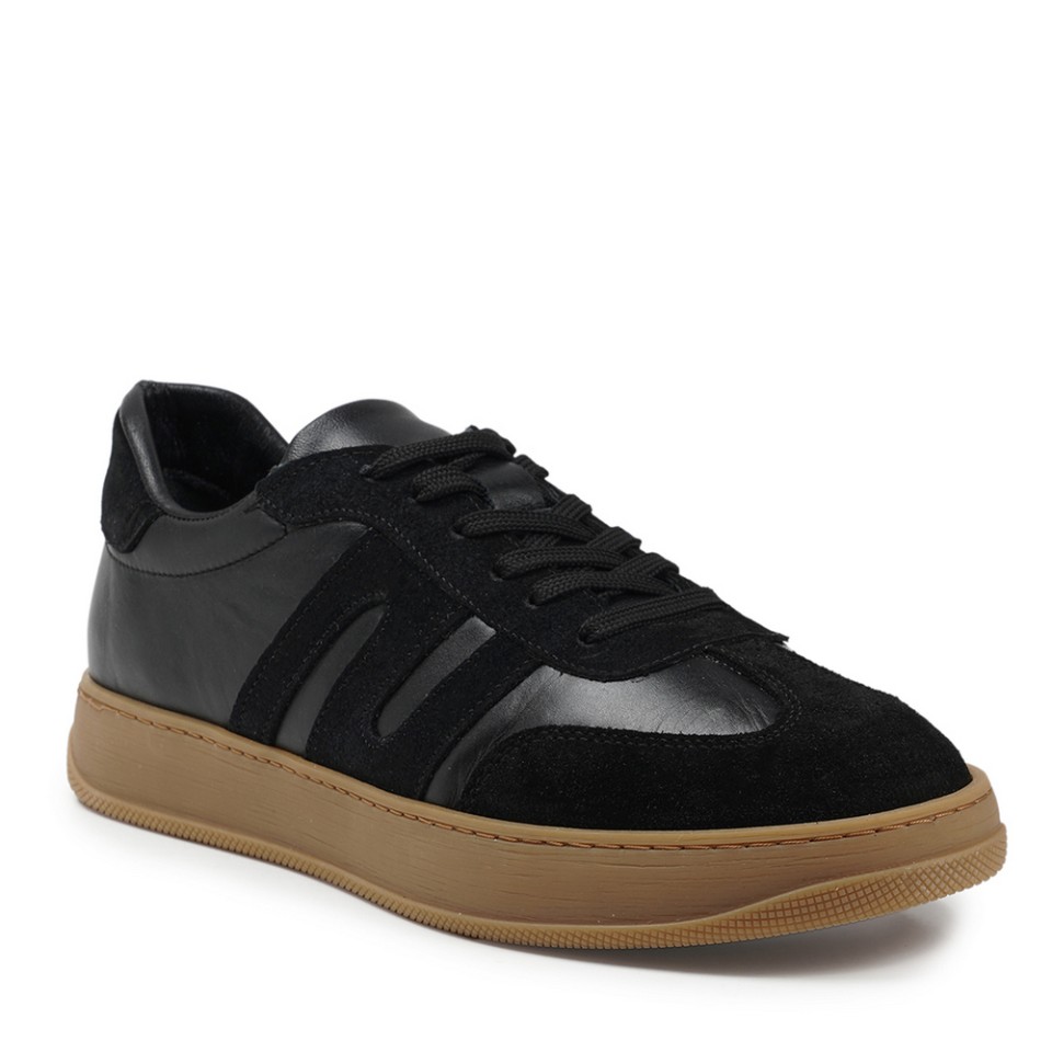 Zeytuk Siyah Hakiki Deri Erkek Sneakers  