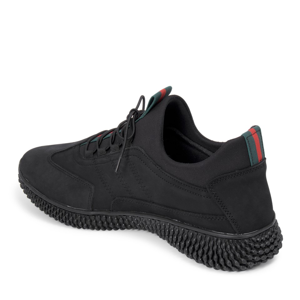 Zeytuk Siyah Hakiki Deri Erkek Sneakers