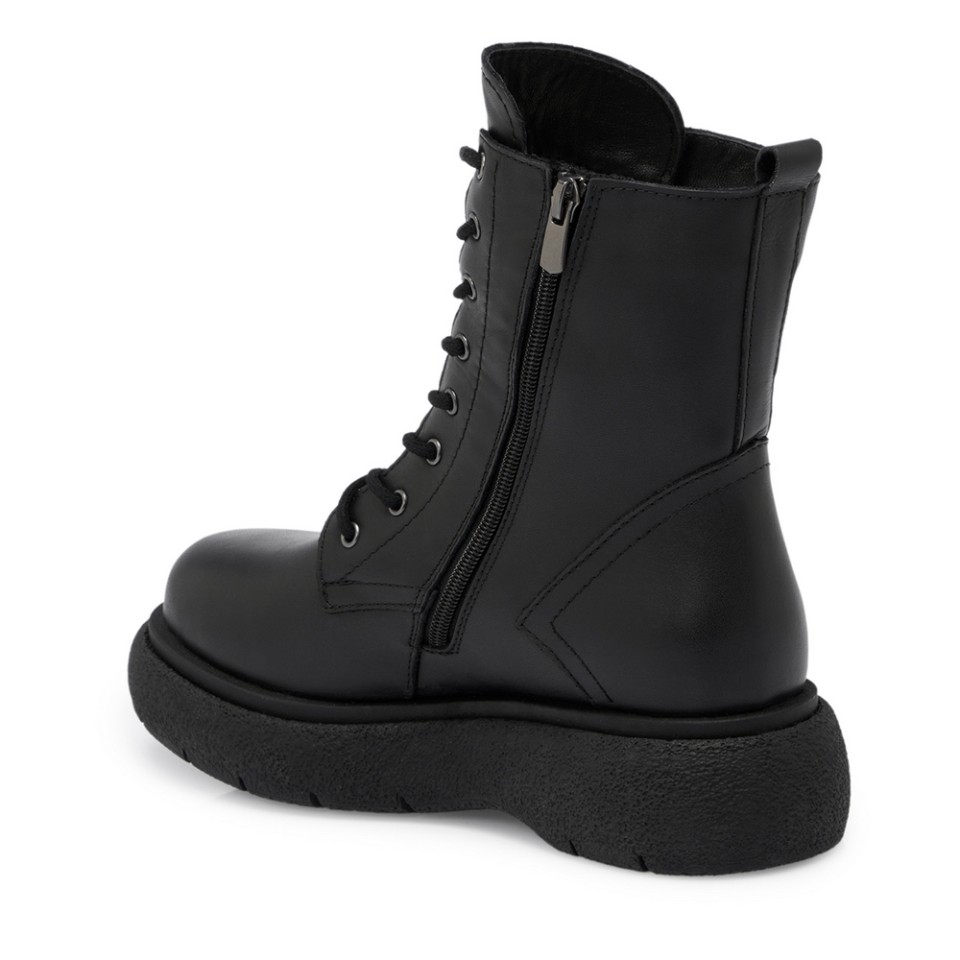 Zeytuk Siyah Hakiki Deri Kadın Bot