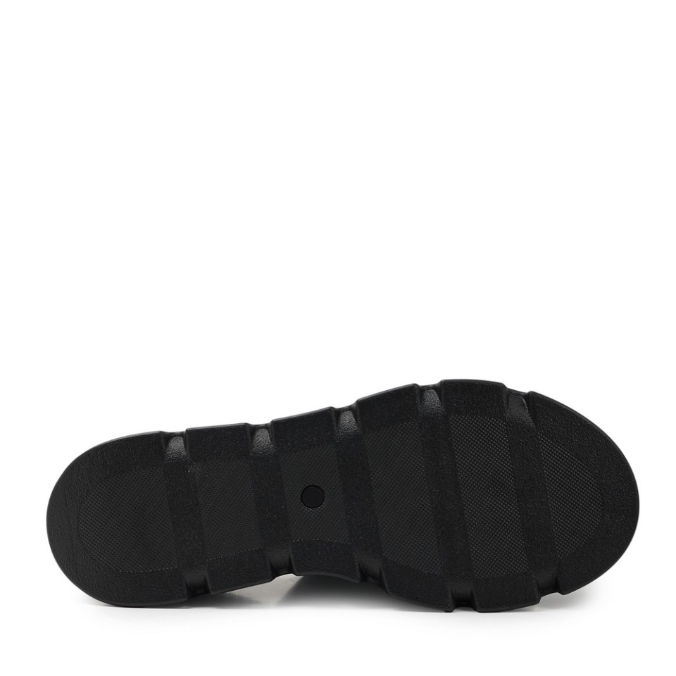 Zeytuk Siyah Hakiki Deri Kadın Sandalet