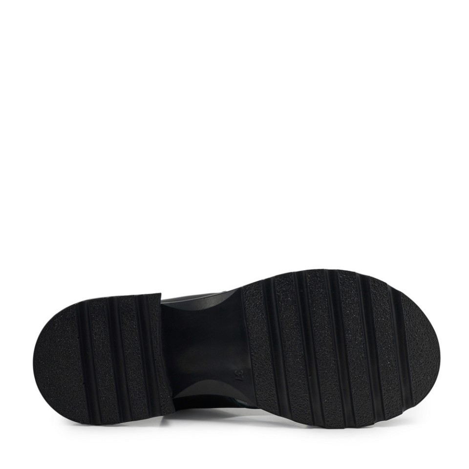 Zeytuk Siyah Hakiki Deri Kadın Sandalet  