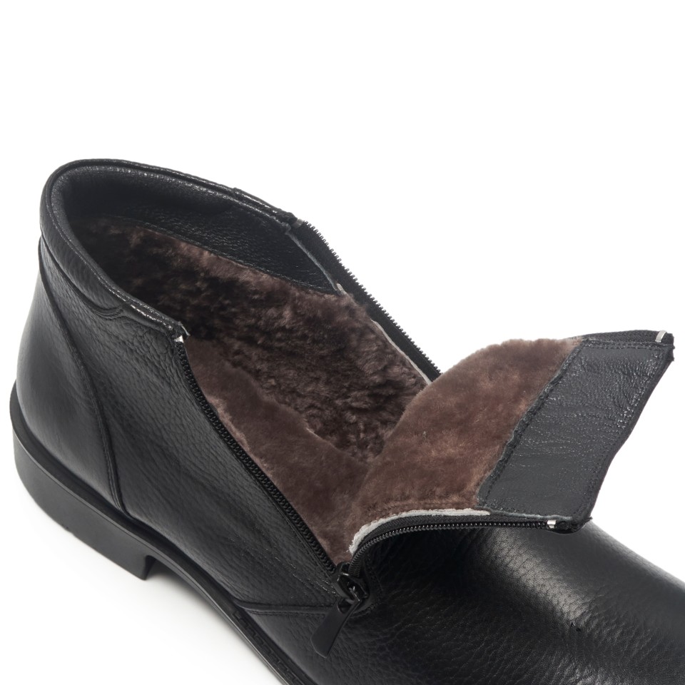 Zeytuk Siyah Hakiki Deri Klasik Erkek Bot 