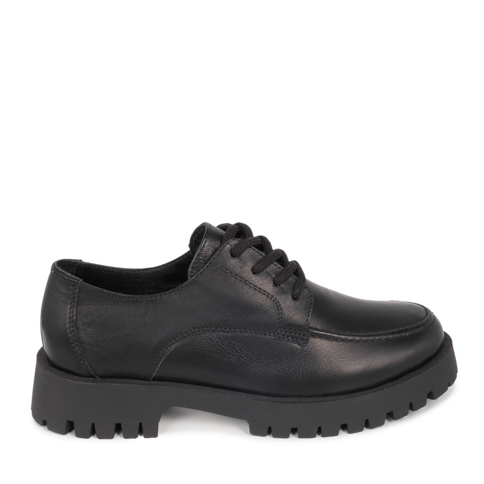 Zeytuk Siyah Hakiki Deri Loafer Kadın Ayakkabı