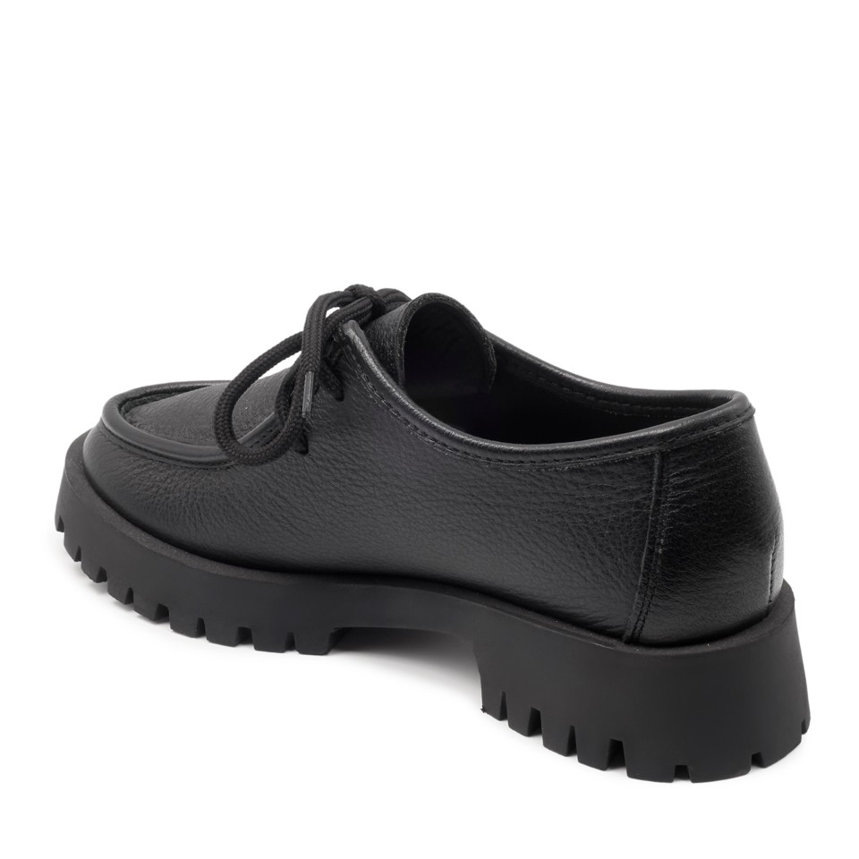 Zeytuk Siyah Hakiki Deri Loafer Kadın Ayakkabı