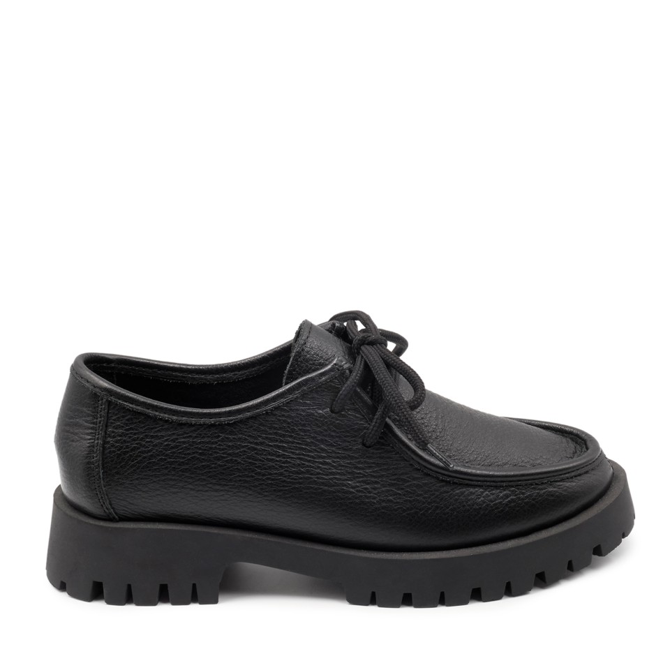 Zeytuk Siyah Hakiki Deri Loafer Kadın Ayakkabı