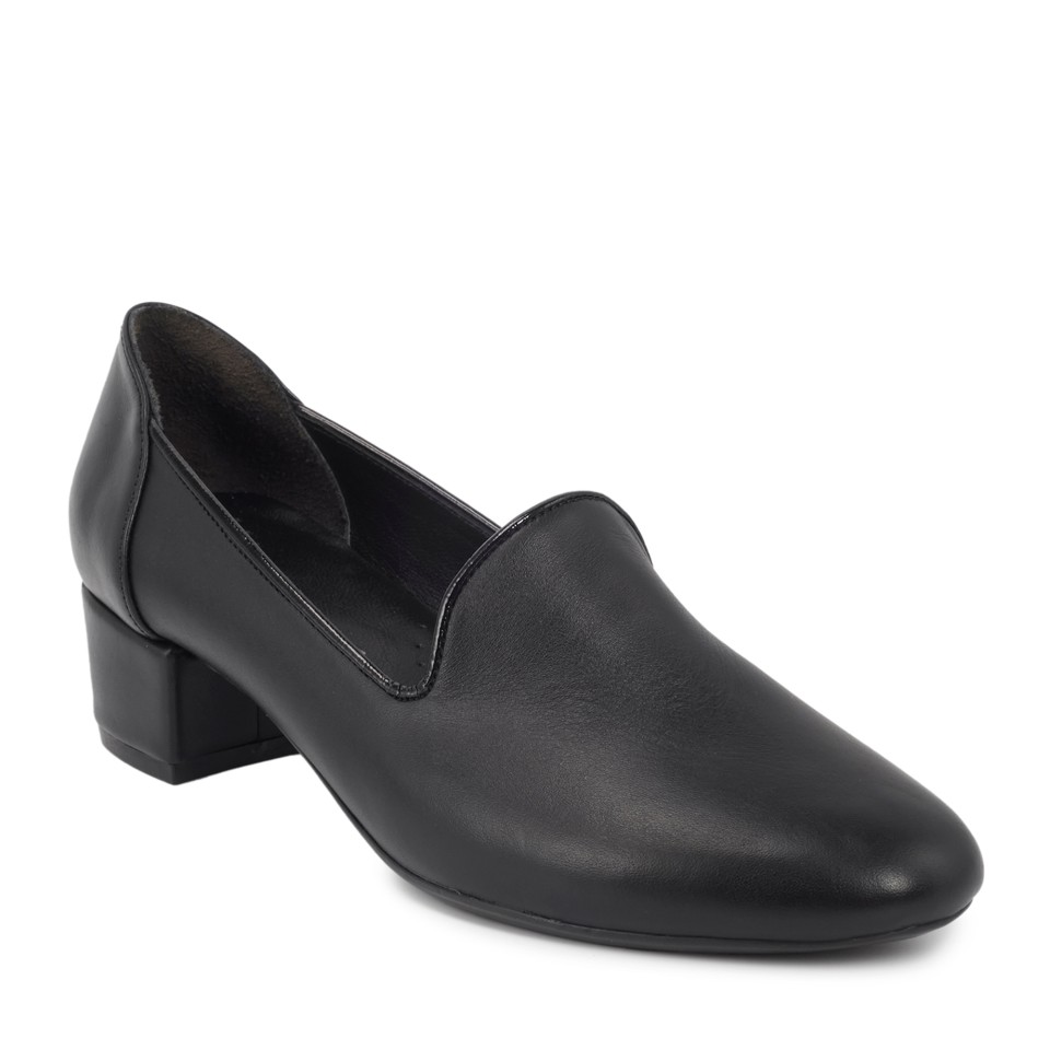 Zeytuk Siyah Hakiki Deri Loafer Kadın Ayakkabı
