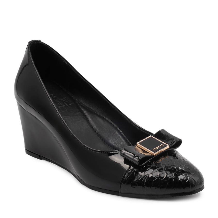 Zeytuk Siyah Hakiki Deri Topuklu Kadın Ayakkabı 