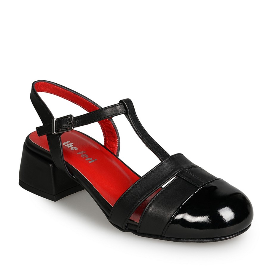 Zeytuk Siyah Kalın Topuklu Deri Kadın Ayakkabı