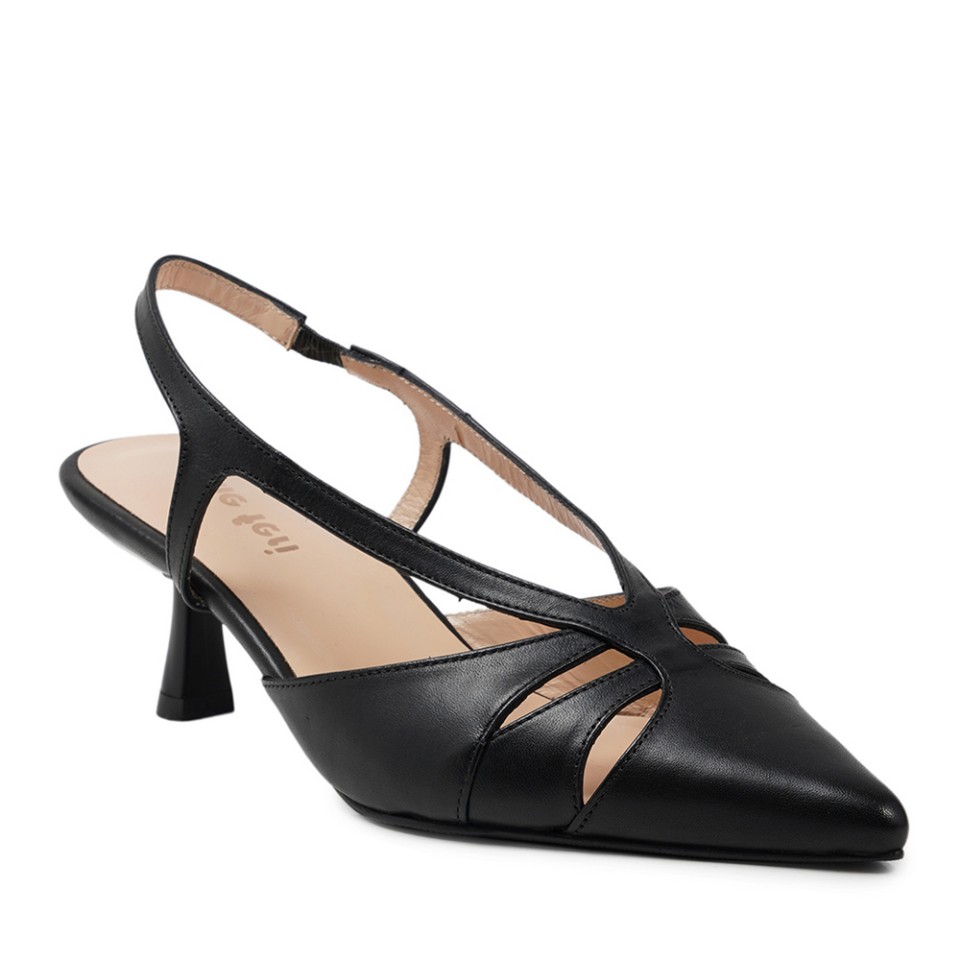 Zeytuk Siyah KlasiK Deri Kadın Ayakkabı 