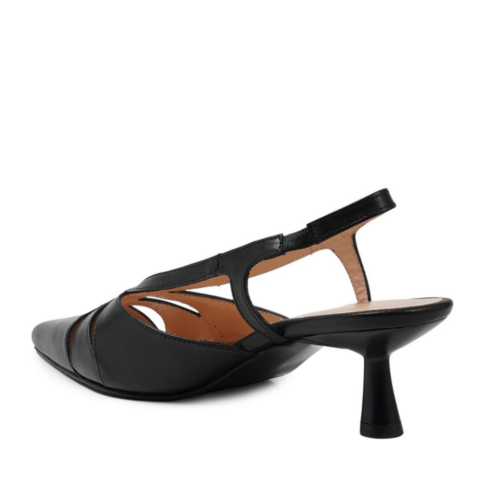 Zeytuk Siyah KlasiK Deri Kadın Ayakkabı 