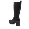 Zeytuk Siyah Klasik Deri Kadın Çizme
