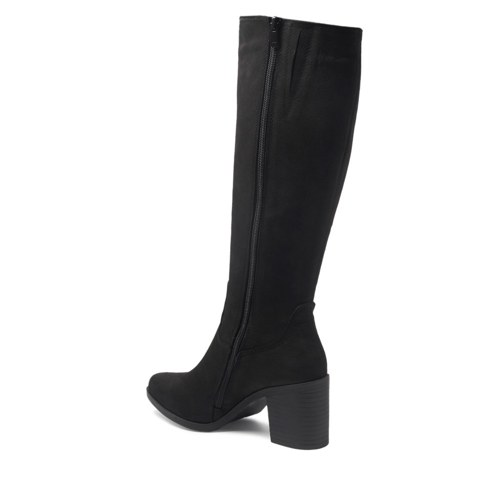 Zeytuk Siyah Klasik Deri Kadın Çizme