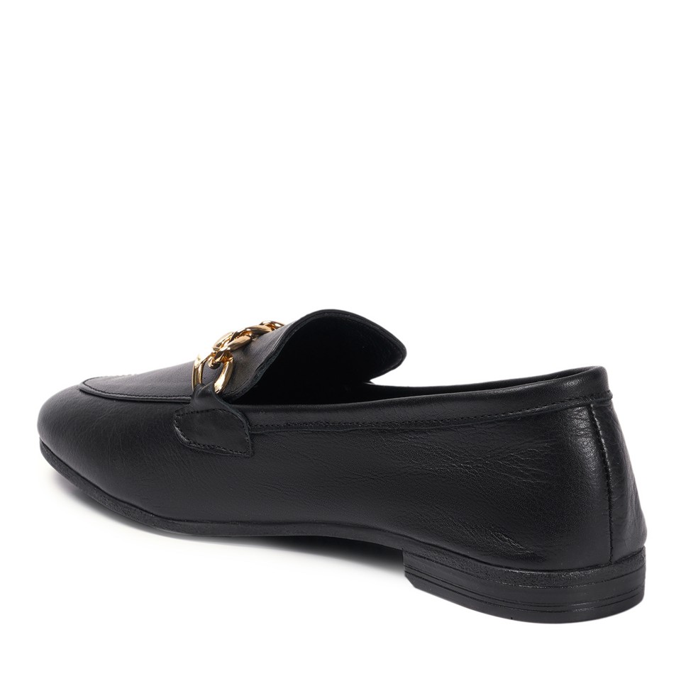 Zeytuk Siyah Loafer Hakiki Deri Kadın Ayakkabı