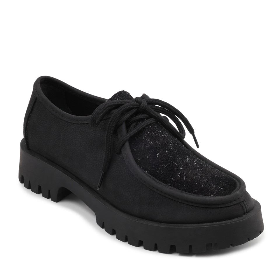 Zeytuk Siyah Nubuk Loafer Kadın Ayakkabı