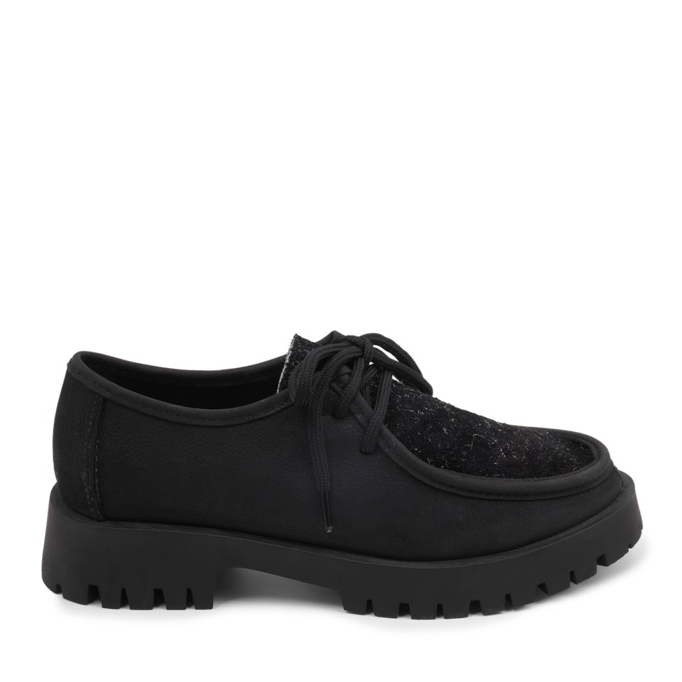 Zeytuk Siyah Nubuk Loafer Kadın Ayakkabı