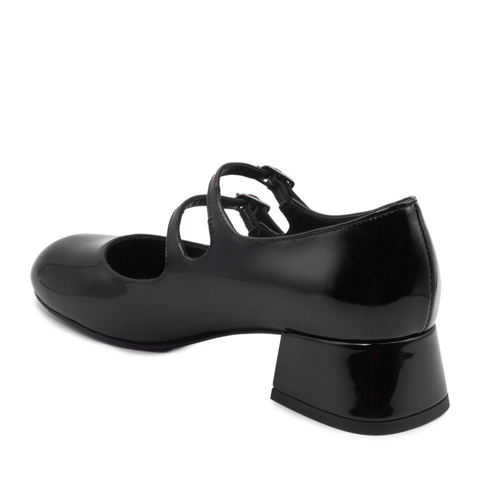 Zeytuk Siyah Rugan Mary Jane Kadın Ayakkabı