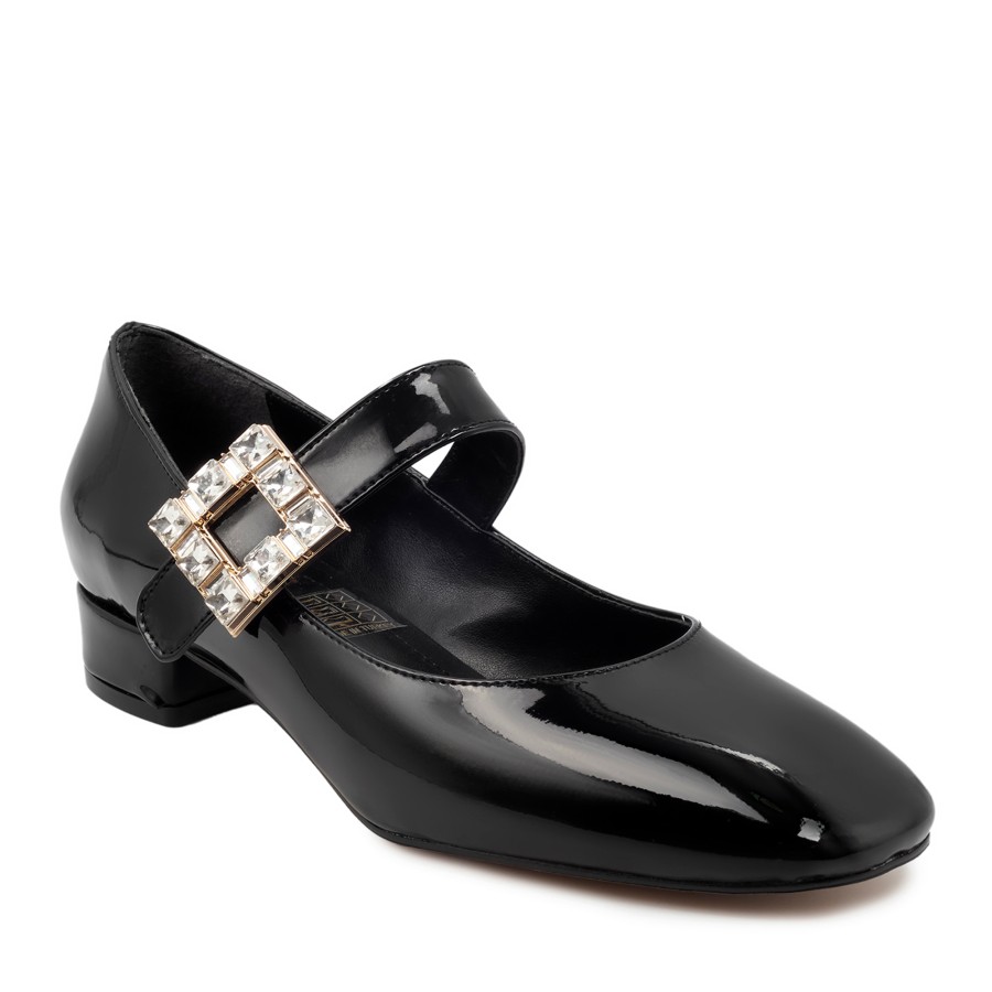 Zeytuk Siyah Rugan Mary Jane Kadın Ayakkabı