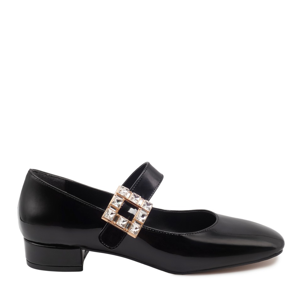 Zeytuk Siyah Rugan Mary Jane Kadın Ayakkabı