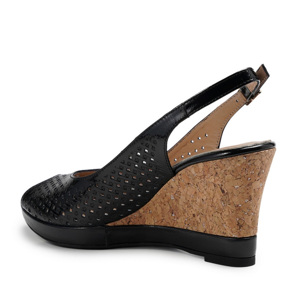 Zeytuk Siyah Sandalet Deri Kadın Ayakkabı