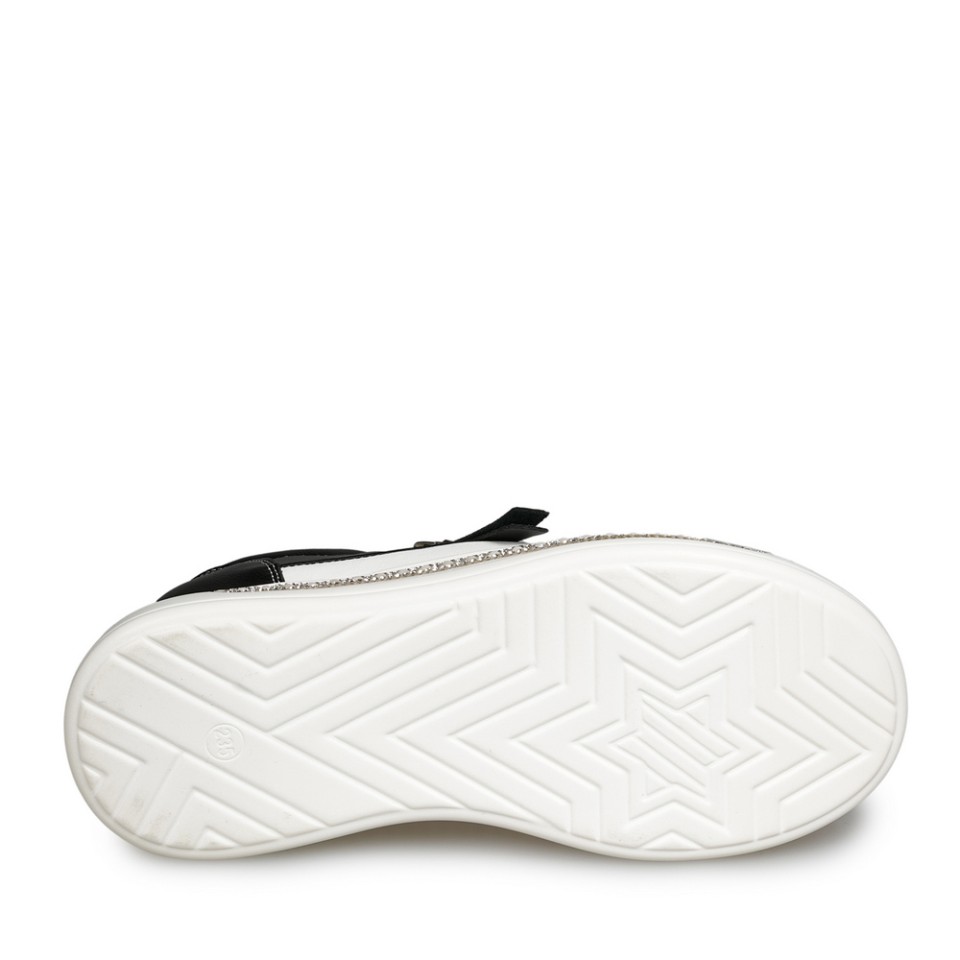 Zeytuk Siyah Sneakers Deri Kadın Ayakkabı 