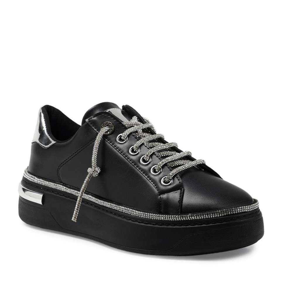 Zeytuk Siyah Sneakers Deri Kadın Ayakkabı