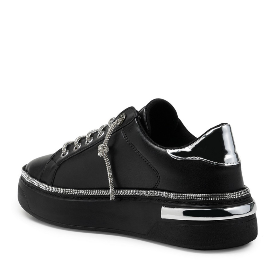 Zeytuk Siyah Sneakers Deri Kadın Ayakkabı