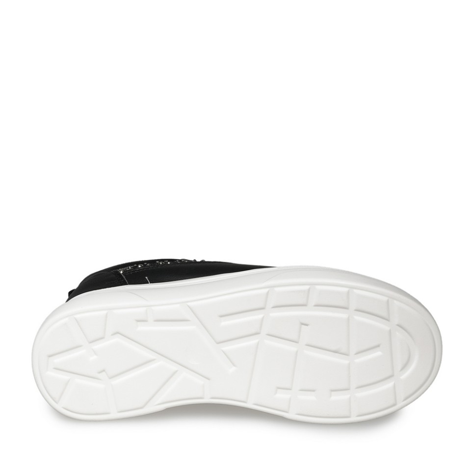 Zeytuk Siyah Sneakers Deri-Tekstil Kadın Ayakkabı 