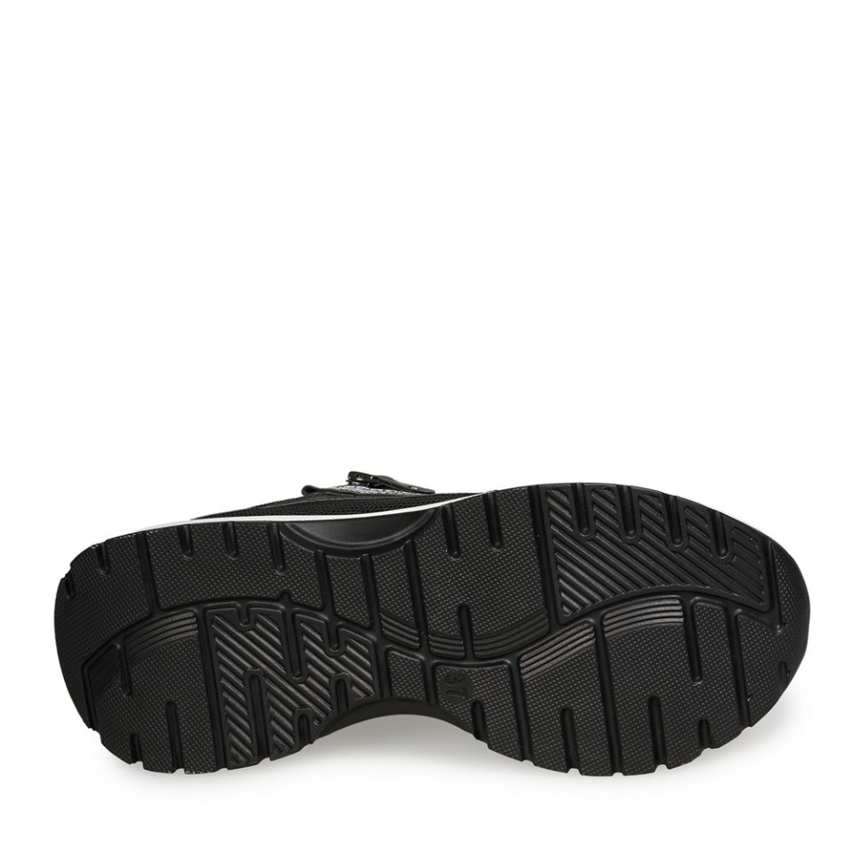 Zeytuk Siyah Sneakers Deri-Tekstil Kadın Ayakkabı