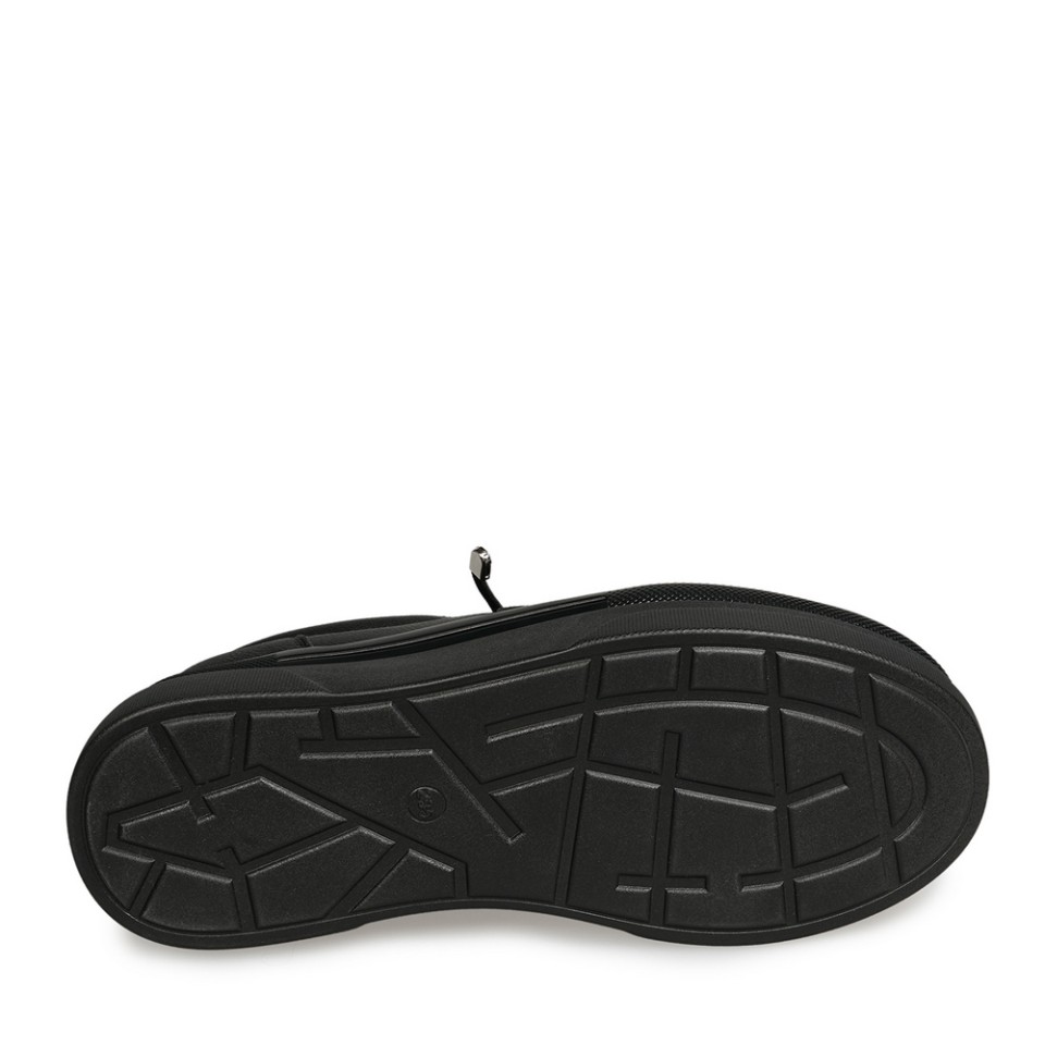 Zeytuk Siyah Sneakers Deri-Tekstil Kadın Ayakkabı