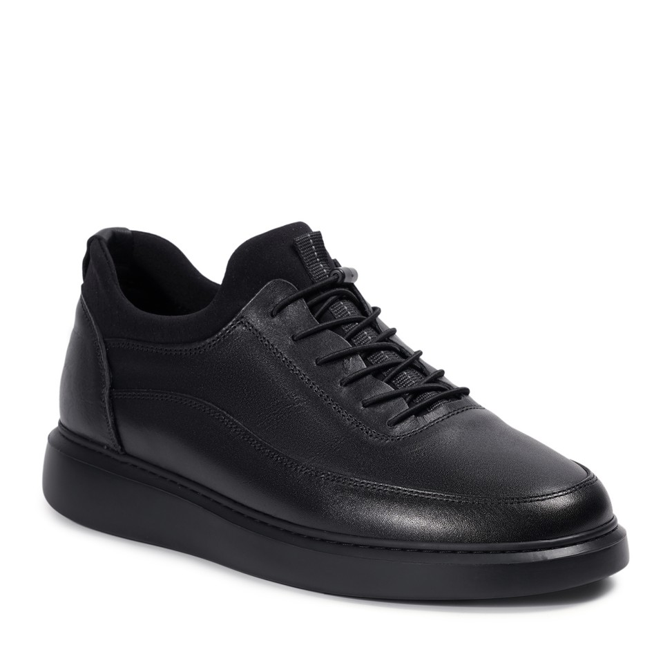 Zeytuk Siyah Sneakers Hakiki Deri Erkek Ayakkabı