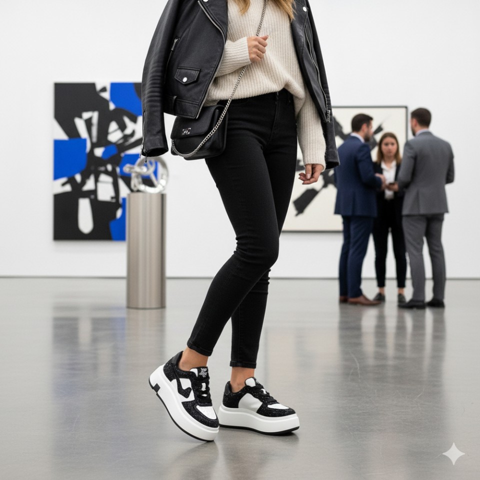 Zeytuk Siyah Sneakers Hakiki Deri Kadın Ayakkabı