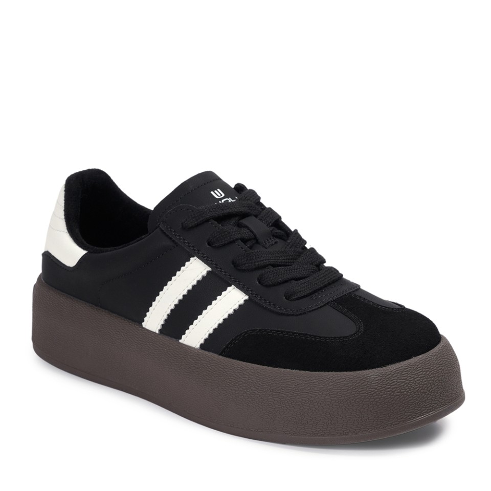 Zeytuk Siyah Sneakers Hakiki Deri Kadın Ayakkabı