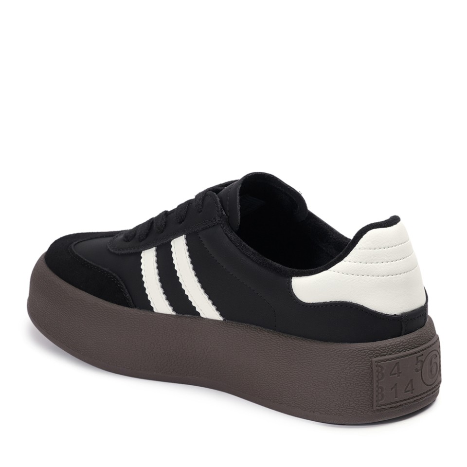 Zeytuk Siyah Sneakers Hakiki Deri Kadın Ayakkabı