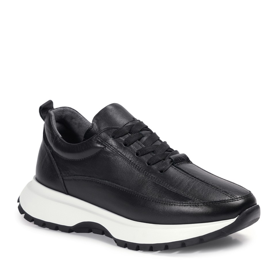 Zeytuk Siyah Sneakers Hakiki Deri Kadın Ayakkabı