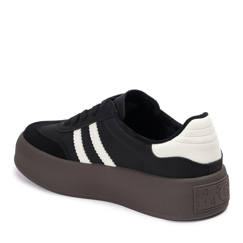 Zeytuk Siyah Sneakers Hakiki Deri Kadın Ayakkabı